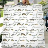 Fishing Baby Boy Blanket - Name Customized Fishing Blanket